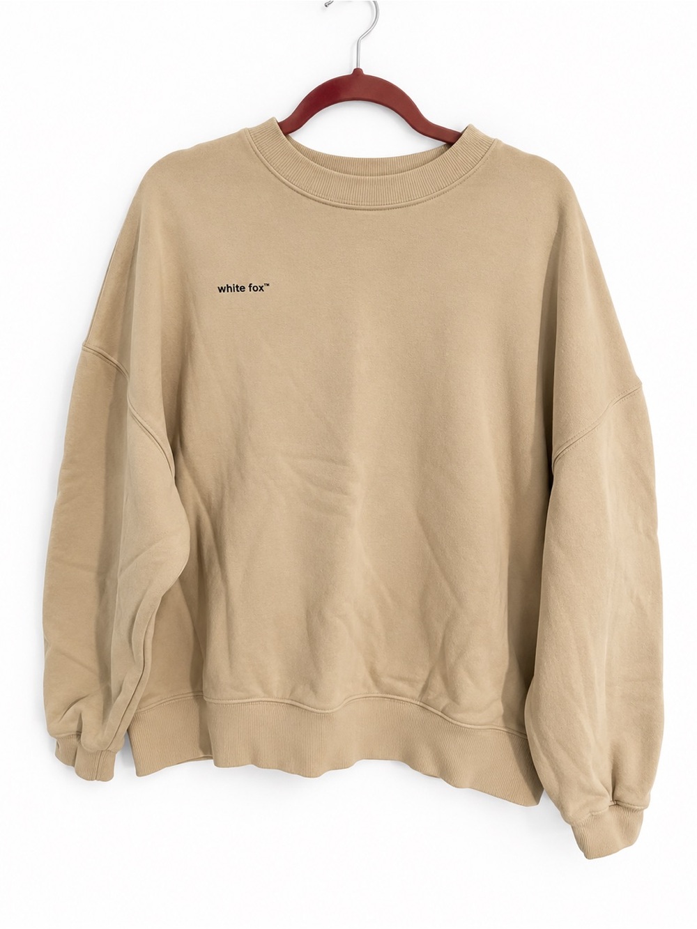 White Fox Boutique Oversized Crewneck Sweatshirt in Tan